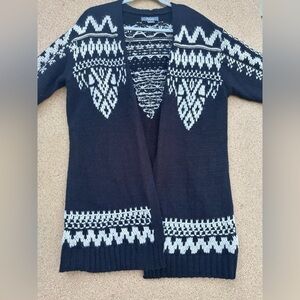 Natural Reflections Black and White Cardigan Sweater Vintage Size Medium